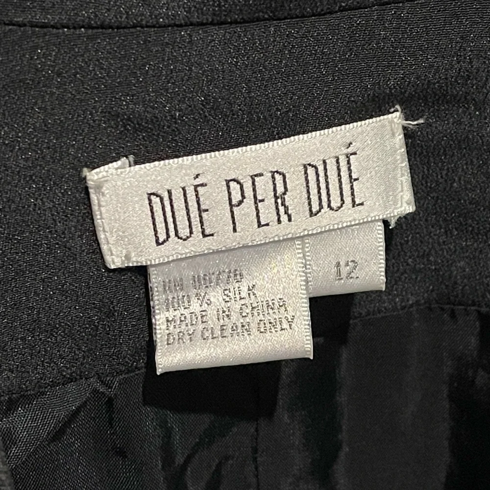 Vintage Dué Per Dué 100% Silk Blazer Suit Jacket Size 12 - Picture 3 of 7